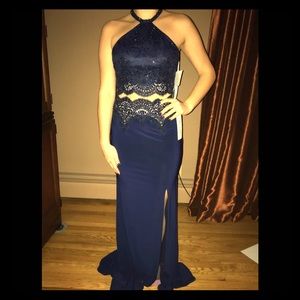 Ellie Wilde navy Prom dress sz 8